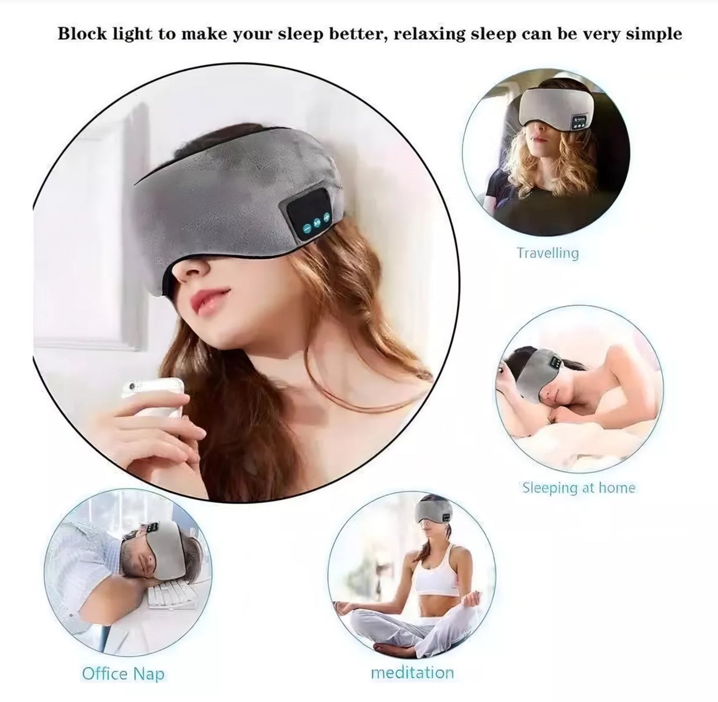 Máscara para dormir con Bluetooth