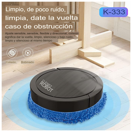 Robot Aspiradora Redondo Negro