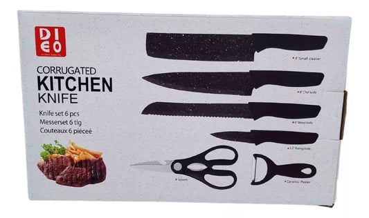 Kit 6 De Cuchillos Pro Cocina Negro kitchen
